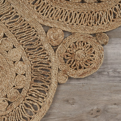 Floral Doily Natural Jute Area Rug