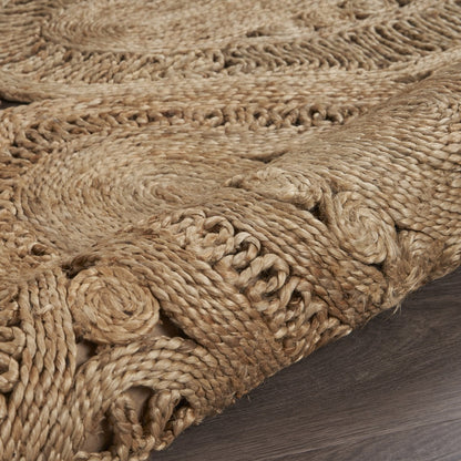 Floral Doily Natural Jute Area Rug