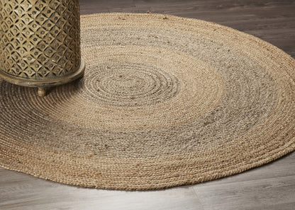 Two Toned Natural Jute Area Rug