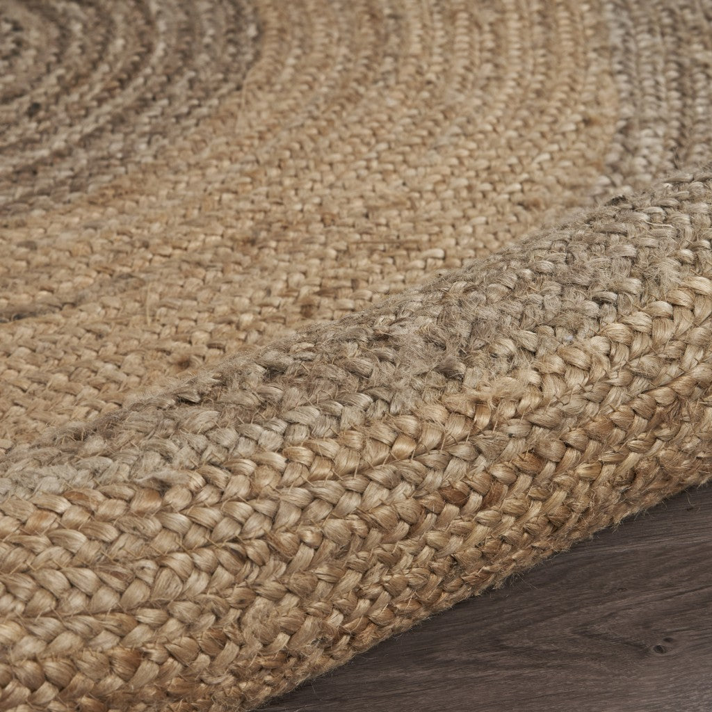 Two Toned Natural Jute Area Rug