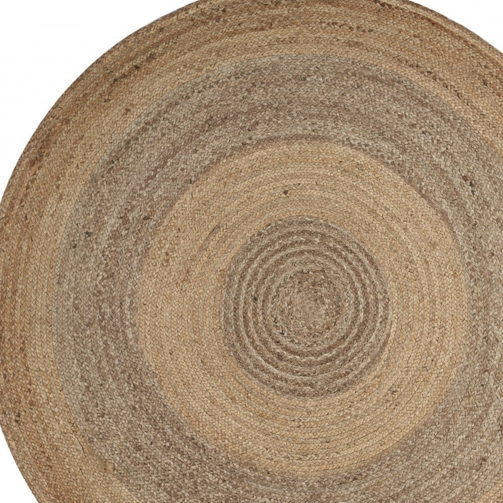 Two Toned Natural Jute Area Rug