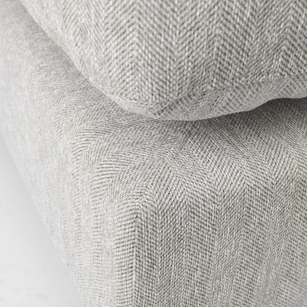 26" Light Gray Jute And Brown Cocktail Ottoman - FurniFindUSA