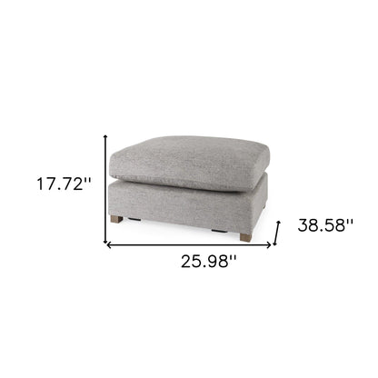 26" Gray Polyester And Brown Cocktail Ottoman - FurniFindUSA