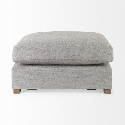 26" Gray Polyester And Brown Cocktail Ottoman - FurniFindUSA