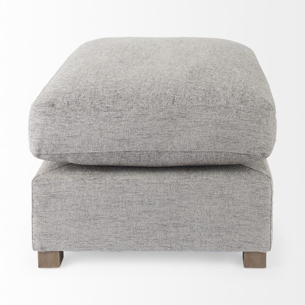 26" Gray Polyester And Brown Cocktail Ottoman - FurniFindUSA