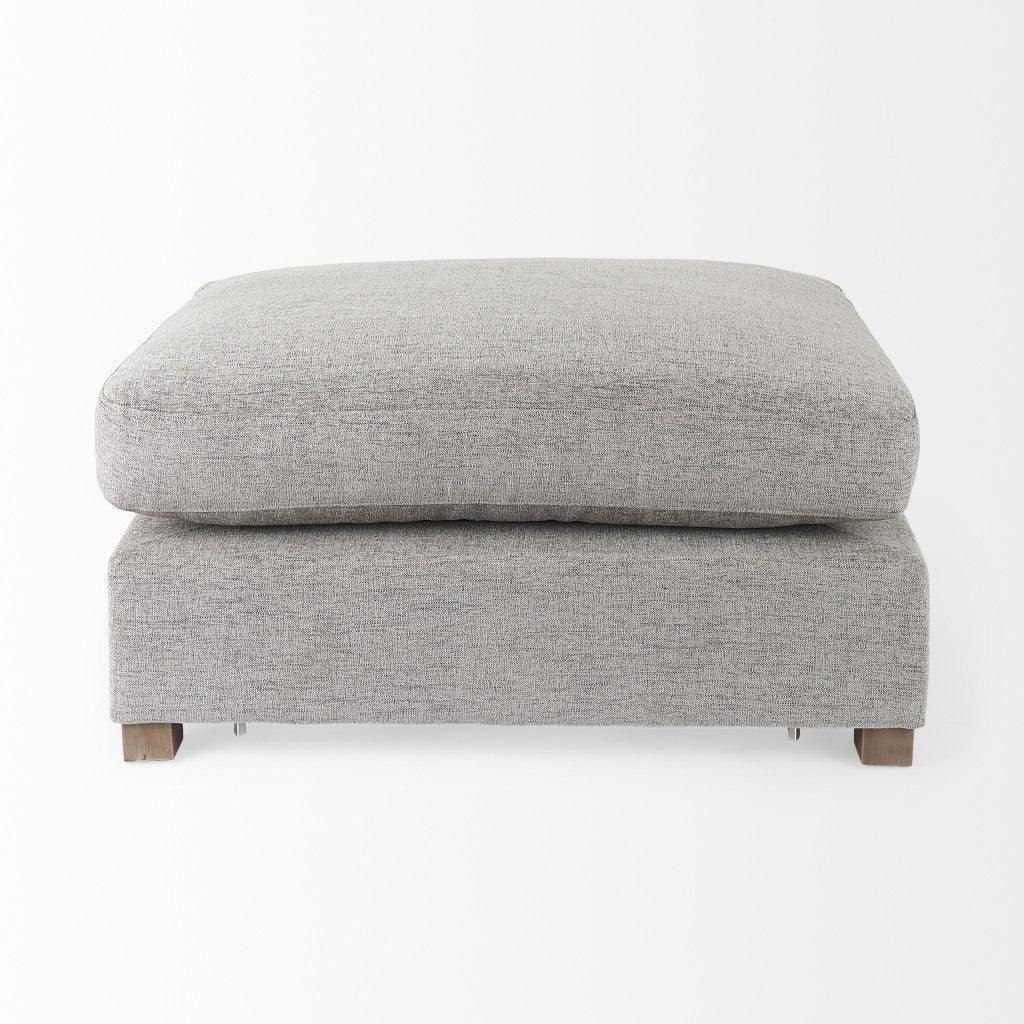 26" Gray Polyester And Brown Cocktail Ottoman - FurniFindUSA