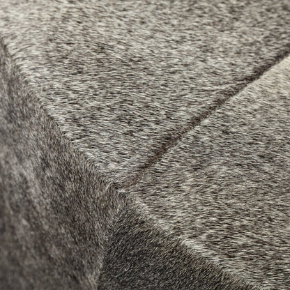 20" Gray Wool And Brown Footstool Ottoman HomeRoots