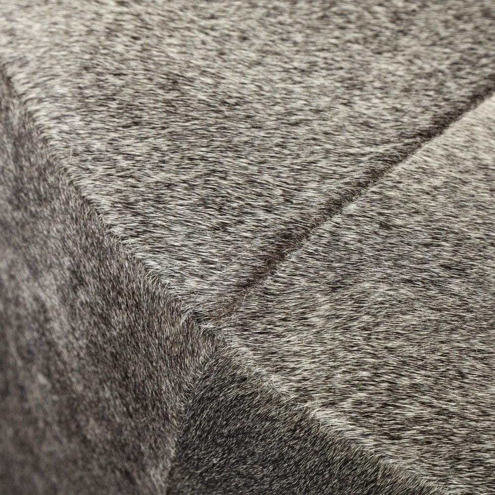 20" Gray Wool And Brown Footstool Ottoman HomeRoots