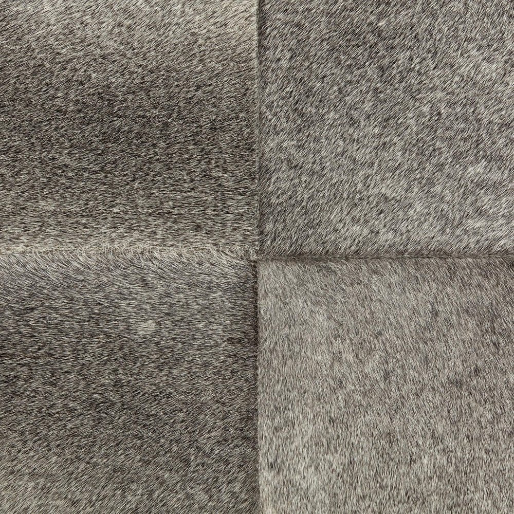 20" Gray Wool And Brown Footstool Ottoman HomeRoots