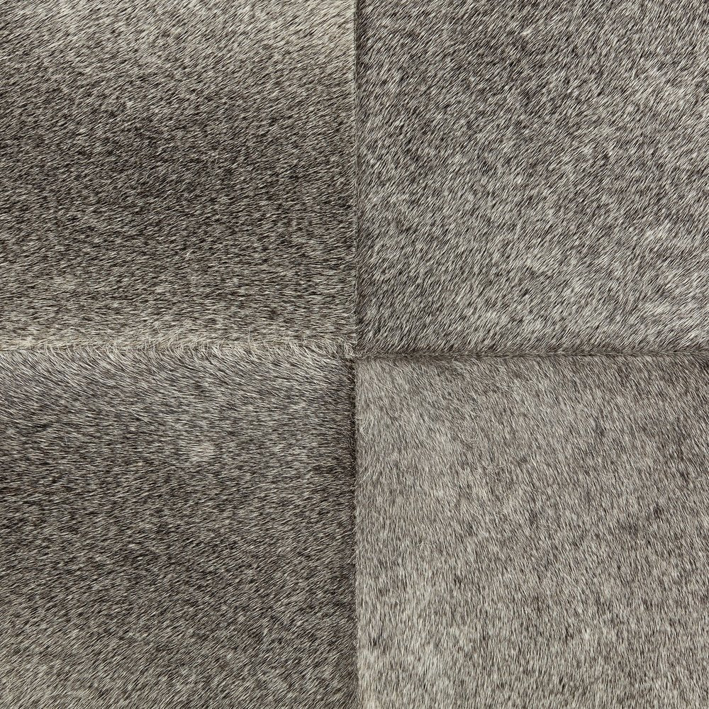 20" Gray Wool And Brown Footstool Ottoman HomeRoots