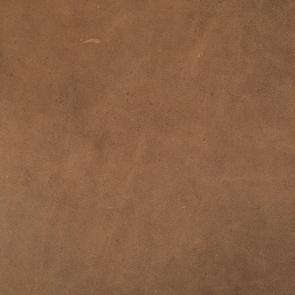 36" Brown Genuine Leather Cube Ottoman HomeRoots