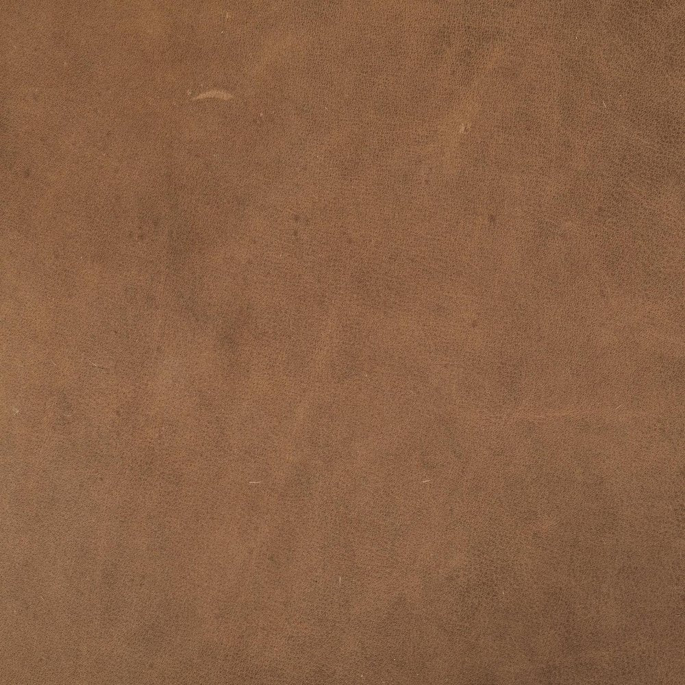 36" Brown Genuine Leather Cube Ottoman HomeRoots