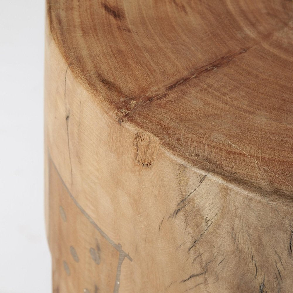 18" Dark Brown And Brown Distressed Reclaimed Wood Round End Table HomeRoots