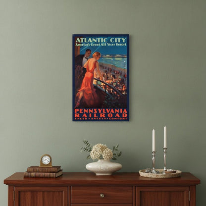 Vintage 1935 Atlantic City Travel Unframed Print Wall Art HomeRoots