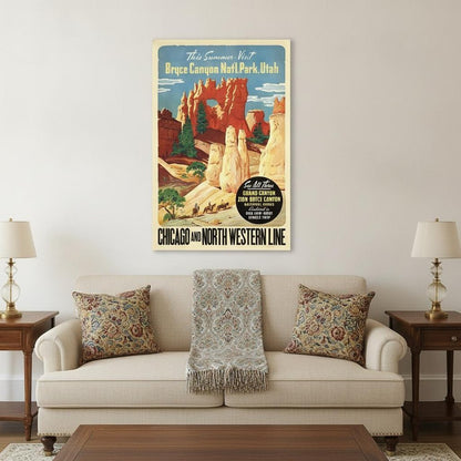 36" X 54" Vintage 1950S Bryce Canyon National Park Wall Art HomeRoots