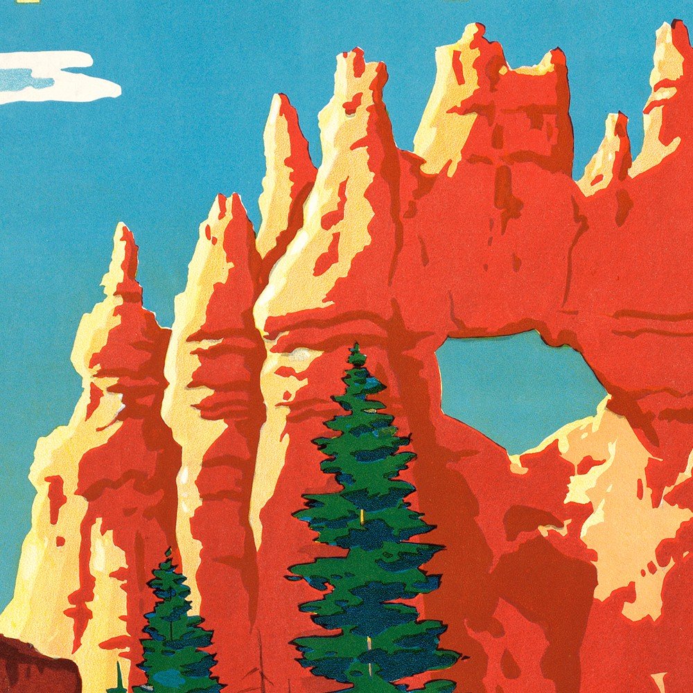 36" X 54" Vintage 1950S Bryce Canyon National Park Wall Art HomeRoots