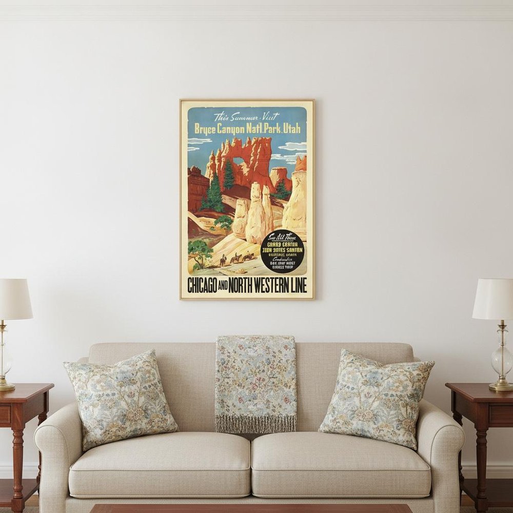 36" X 54" Vintage 1950S Bryce Canyon National Park Wall Art HomeRoots