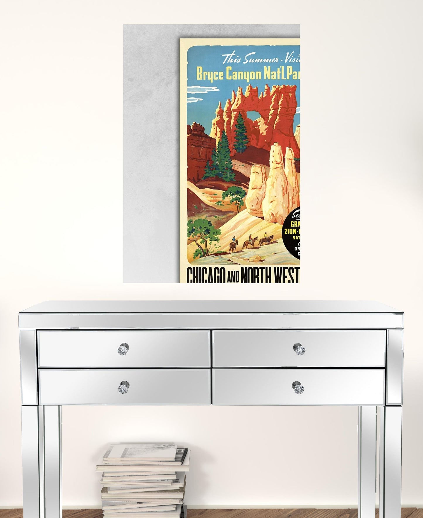 36" X 54" Vintage 1950S Bryce Canyon National Park Wall Art