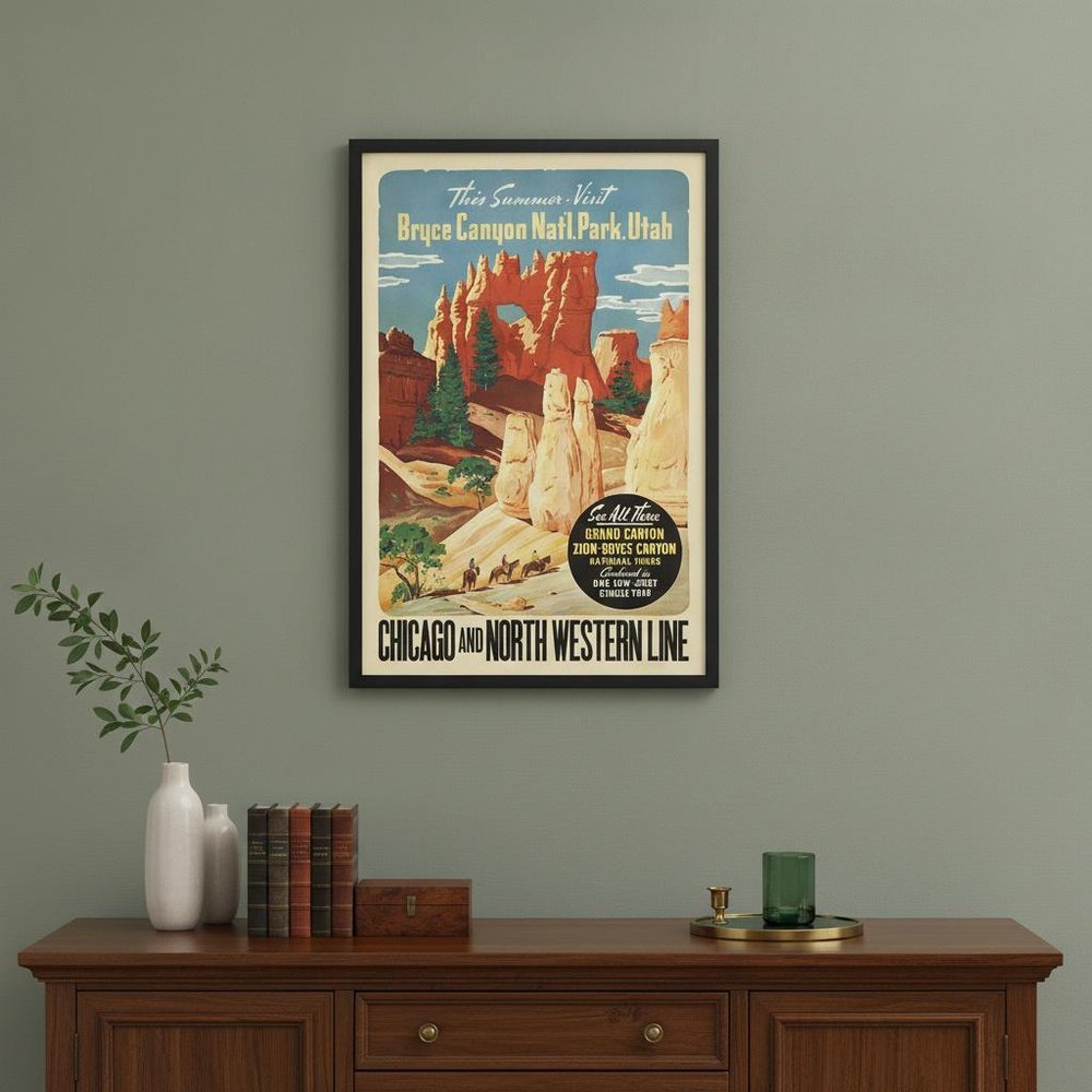 36" X 54" Vintage 1950S Bryce Canyon National Park Wall Art HomeRoots