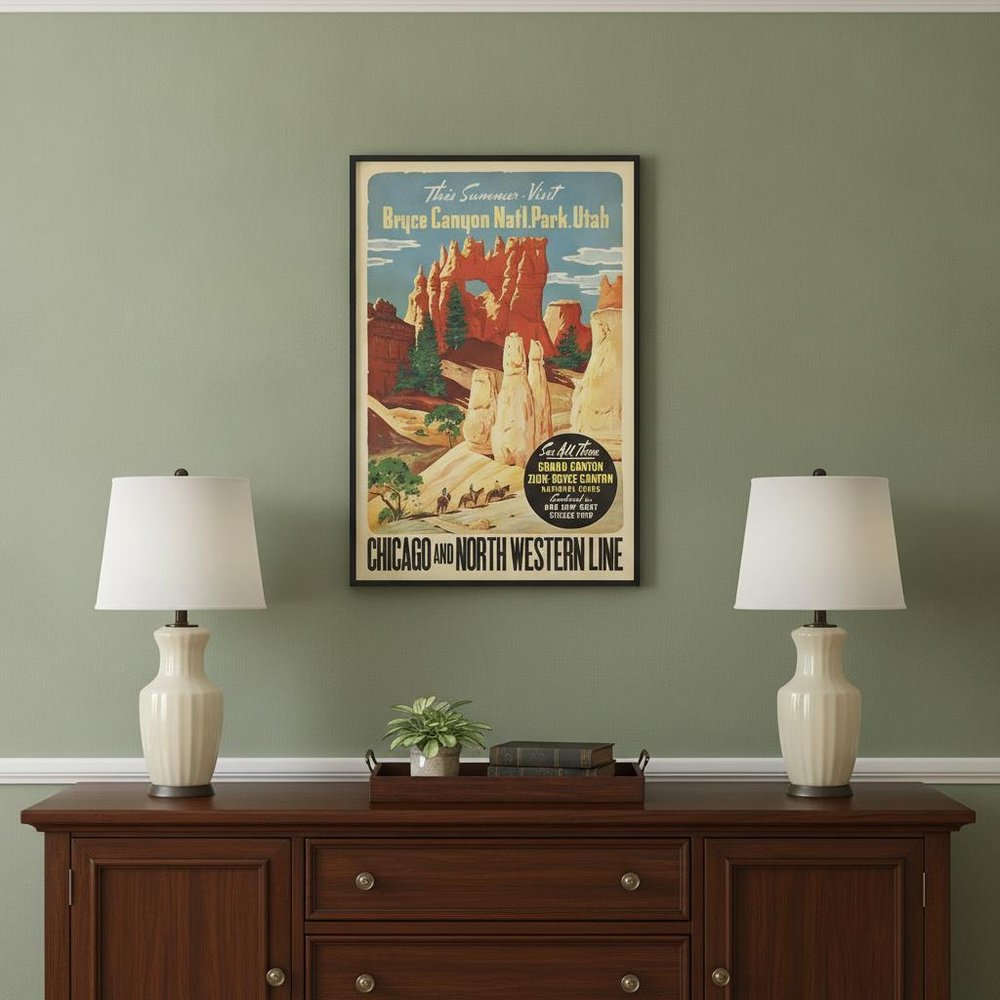 36" X 54" Vintage 1950S Bryce Canyon National Park Wall Art HomeRoots