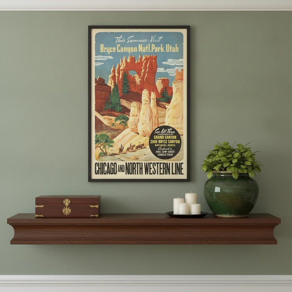 36" X 54" Vintage 1950S Bryce Canyon National Park Wall Art HomeRoots