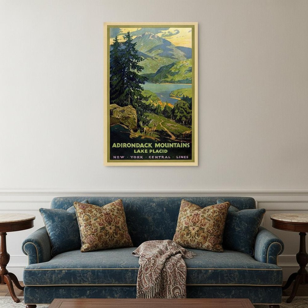 Vintage 1920S Adirondack Mountains Unframed Print Wall Art — view 6