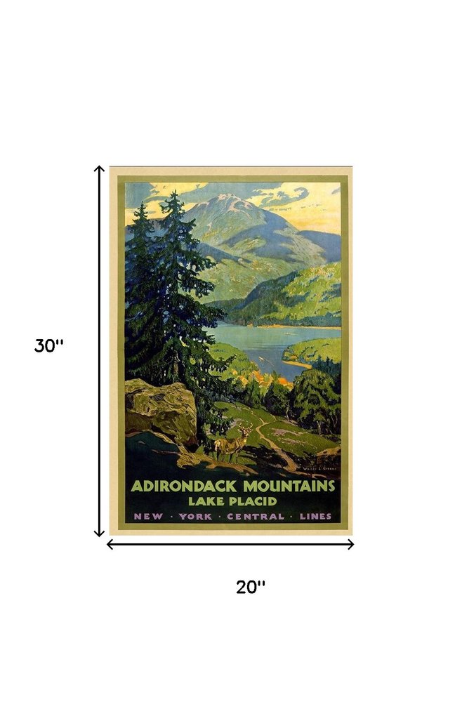 Vintage 1920S Adirondack Mountains Unframed Print Wall Art HomeRoots
