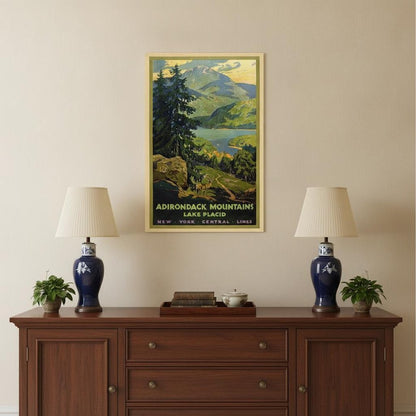 Vintage 1920S Adirondack Mountains Unframed Print Wall Art HomeRoots