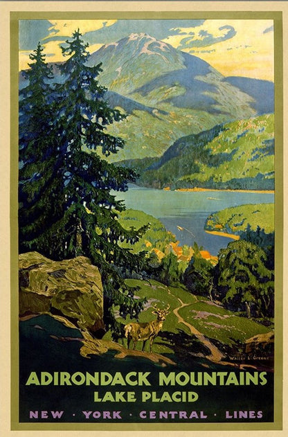 Vintage 1920S Adirondack Mountains Unframed Print Wall Art HomeRoots