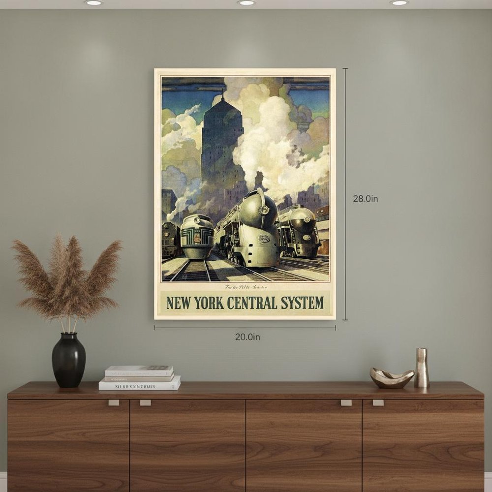 New York Railroad Vintage Travel Unframed Print Wall Art HomeRoots