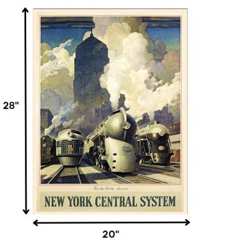 New York Railroad Vintage Travel Unframed Print Wall Art HomeRoots