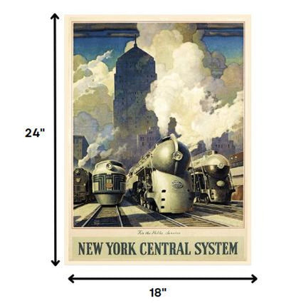 New York Railroad Vintage Travel Unframed Print Wall Art HomeRoots