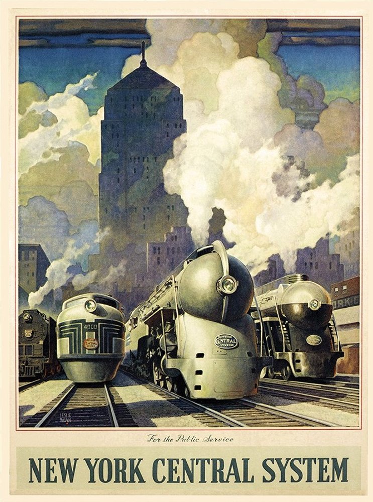 New York Railroad Vintage Travel Unframed Print Wall Art HomeRoots