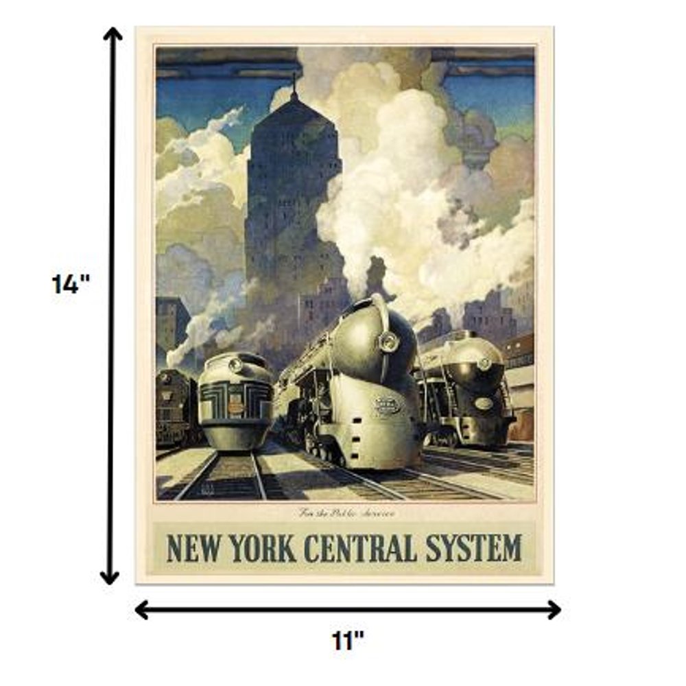 New York Railroad Vintage Travel Unframed Print Wall Art HomeRoots