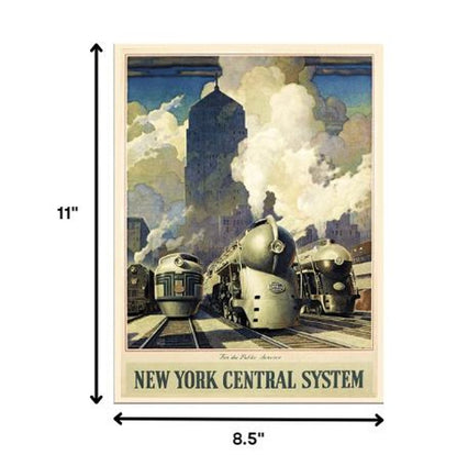 New York Railroad Vintage Travel Unframed Print Wall Art HomeRoots