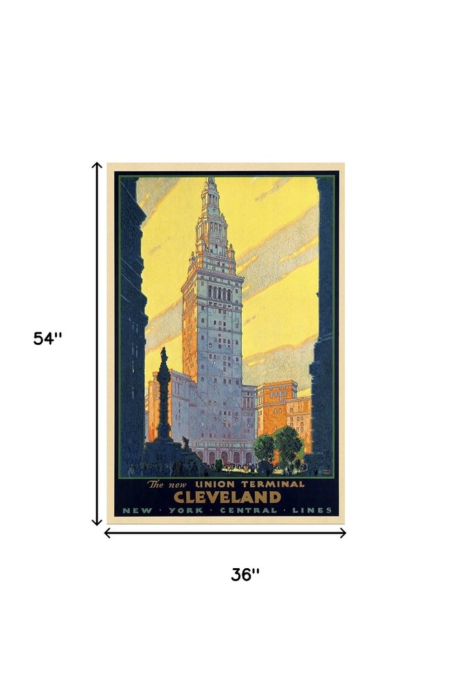 Cleveland Union Terminal Vintage Travel Unframed Print Wall Art HomeRoots