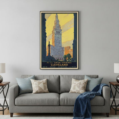 Cleveland Union Terminal Vintage Travel Unframed Print Wall Art HomeRoots