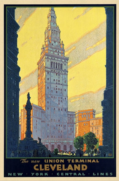 Cleveland Union Terminal Vintage Travel Unframed Print Wall Art HomeRoots