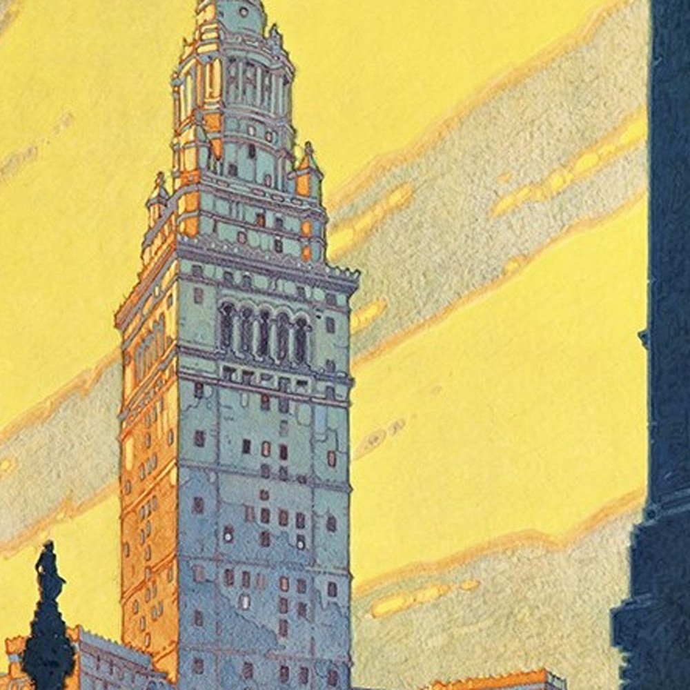 Cleveland Union Terminal Vintage Travel Unframed Print Wall Art — view 8