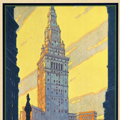 Cleveland Union Terminal Vintage Travel Unframed Print Wall Art HomeRoots
