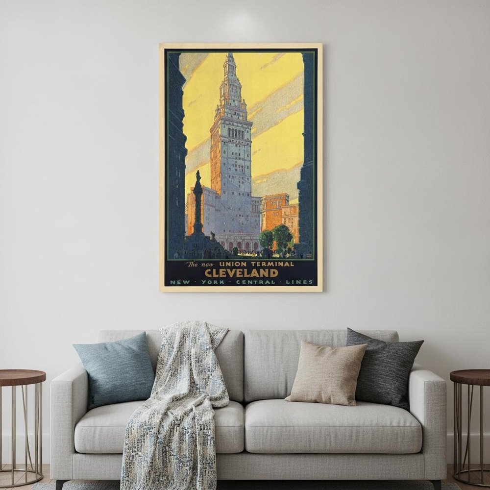 Cleveland Union Terminal Vintage Travel Unframed Print Wall Art HomeRoots