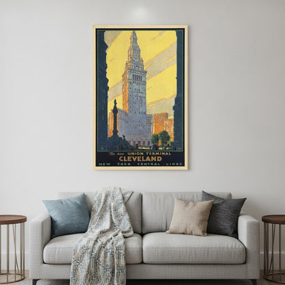 Cleveland Union Terminal Vintage Travel Unframed Print Wall Art HomeRoots