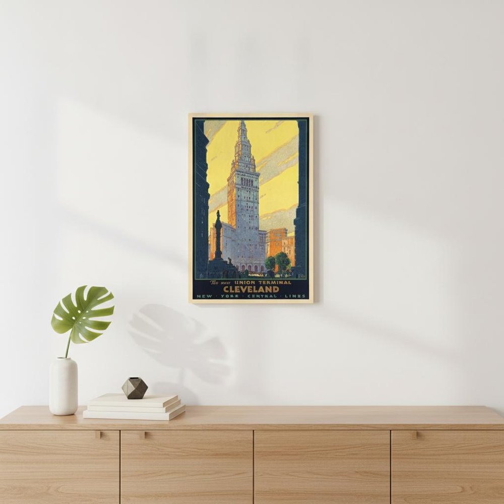 Cleveland Union Terminal Vintage Travel Unframed Print Wall Art HomeRoots