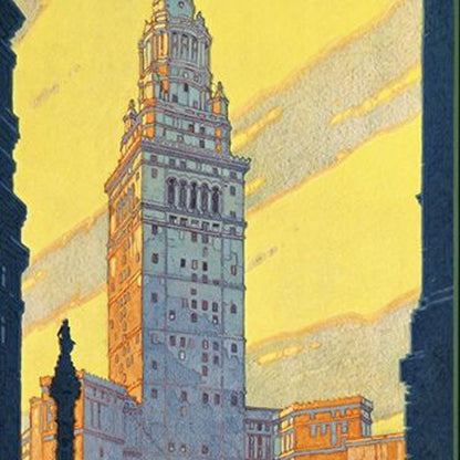 Cleveland Union Terminal Vintage Travel Unframed Print Wall Art HomeRoots