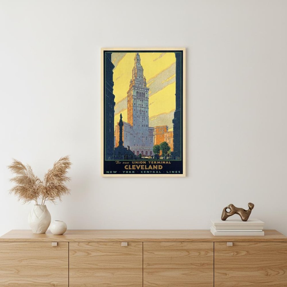 Cleveland Union Terminal Vintage Travel Unframed Print Wall Art HomeRoots