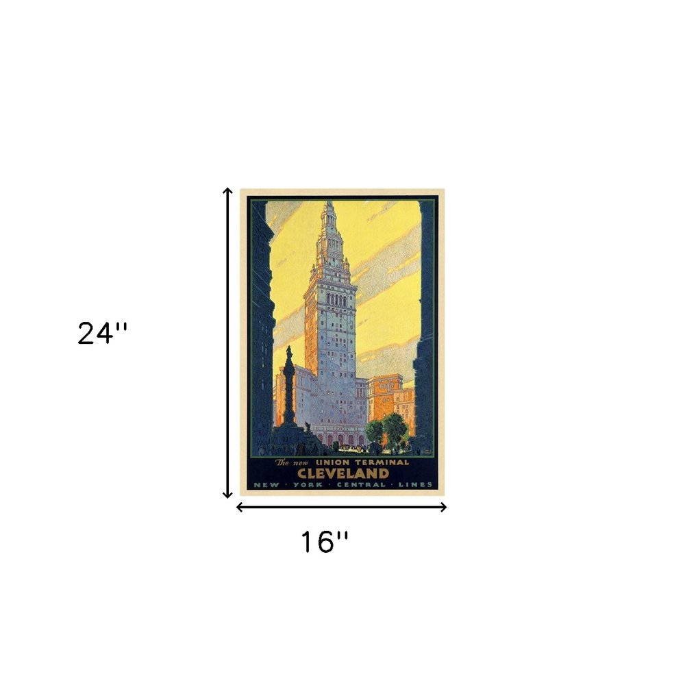 Cleveland Union Terminal Vintage Travel Unframed Print Wall Art — view 21