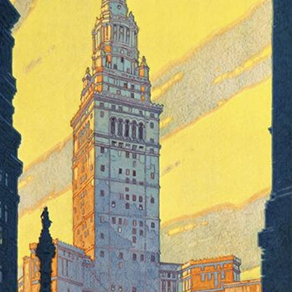 Cleveland Union Terminal Vintage Travel Unframed Print Wall Art HomeRoots