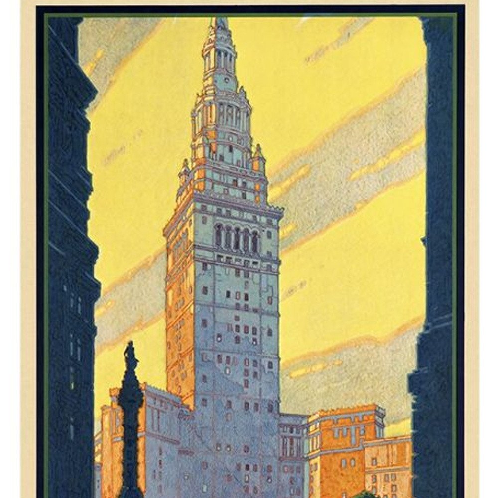 Cleveland Union Terminal Vintage Travel Unframed Print Wall Art HomeRoots