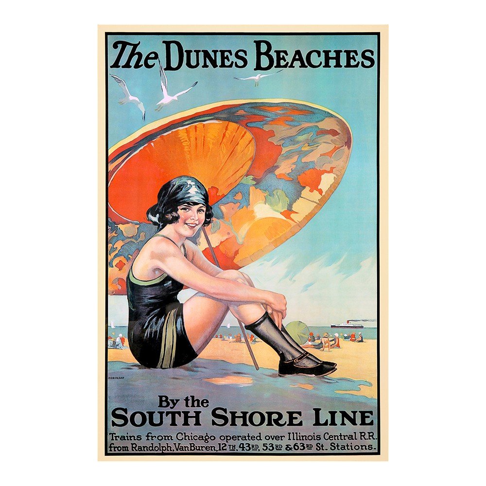 Dunes Beaches Vintage Travel Unframed Print Wall Art HomeRoots