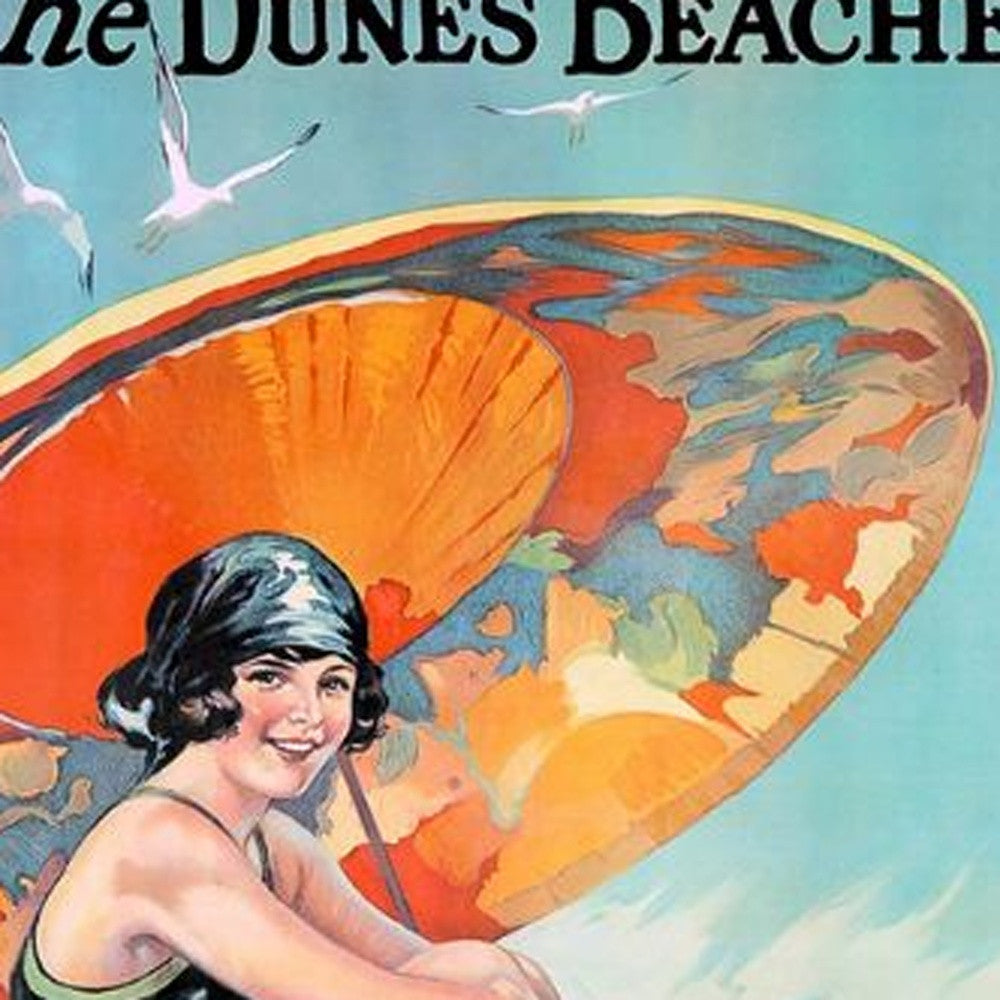 Dunes Beaches Vintage Travel Unframed Print Wall Art
